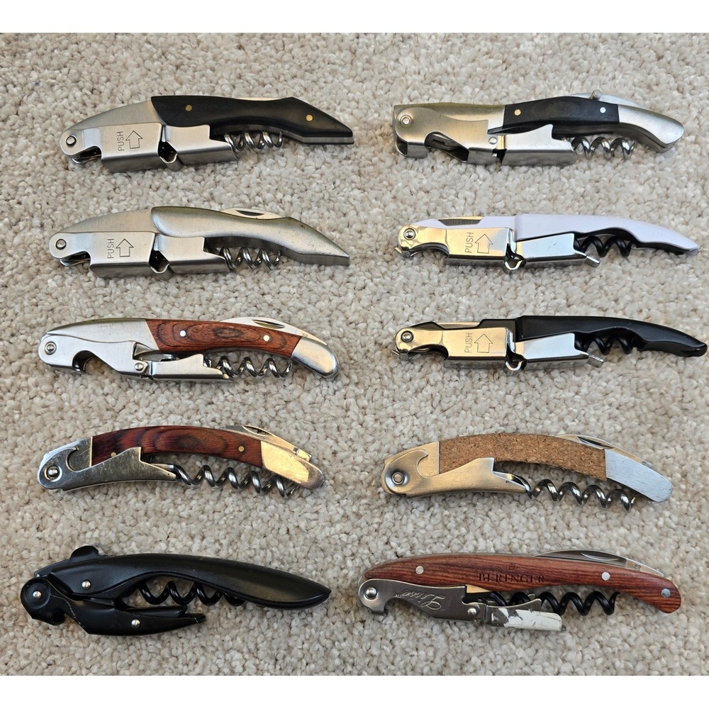 10 Pc Premium Waiters Corkscrew Lot Koala Beringer Chicago Cutlery Wine